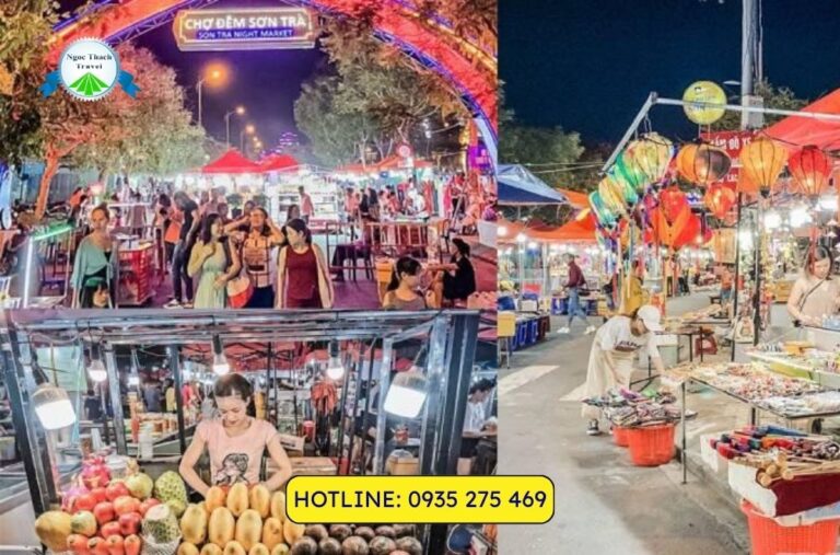 Chợ đêm Sơn Trà Đà Nẵng nhộn nhịp với gian hàng ẩm thực và mua sắm về đêm